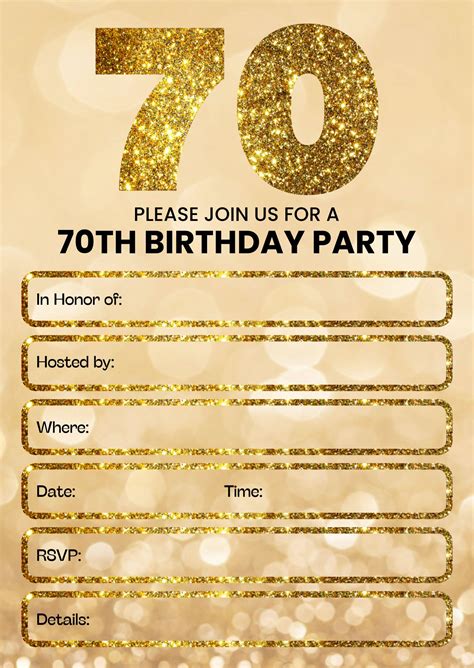 10 Best 70th Birthday Invitations Free Printable Pdf For Free At Printablee