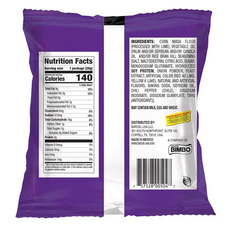Takis Chips Nutrition Facts Blog Dandk Hot Sex Picture