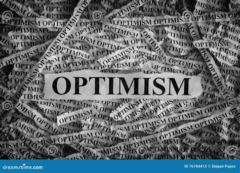 Torn Pieces Of Paper With The Word Optimism Stock Image Image Of