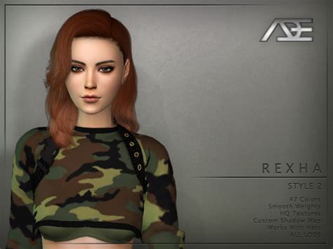 New Hairstyles For Sims 4 Rexha Style 1 Ade Hair Creator Tsr