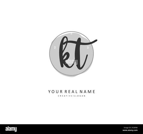 k t kt initial letter handwriting and signature logo a concept handwriting initial logo with