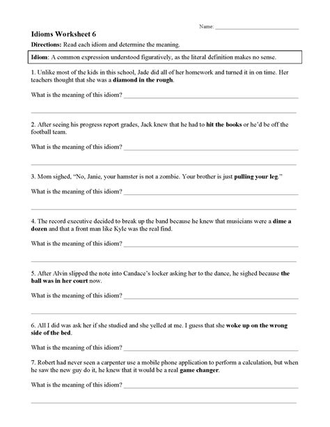 Idiom Worksheets And Tests Figurative Language Activities