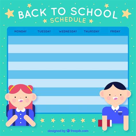 Free Vector Beautiful Blue School Calendar