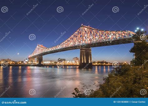 Jacques Cartier Bridge At Dusk Stock Photo Image Of Night