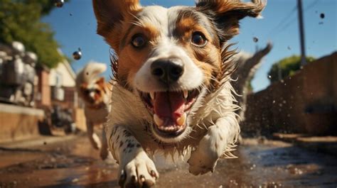 Premium Ai Image Jack Russel Parson Dog Run Toward The Camera Low