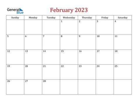 February 2023 Calendar Pdf Word Excel