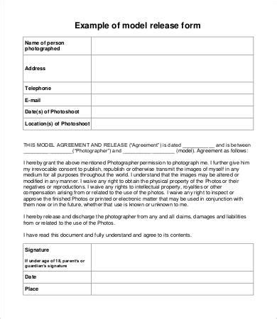 model release form template   sample
