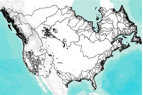 Hydrosheds Bas North America Drainage Basins Watershed Boundaries