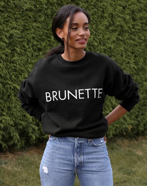 The Brunette Classic Crew Neck Sweatshirt Black Brunette The Label