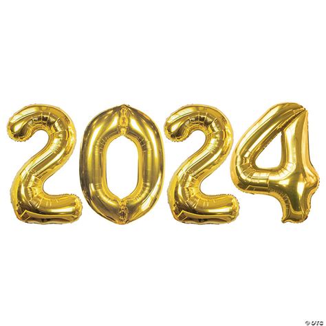 2024 Gold Mylar Balloon Kit 4 Pc Oriental Trading