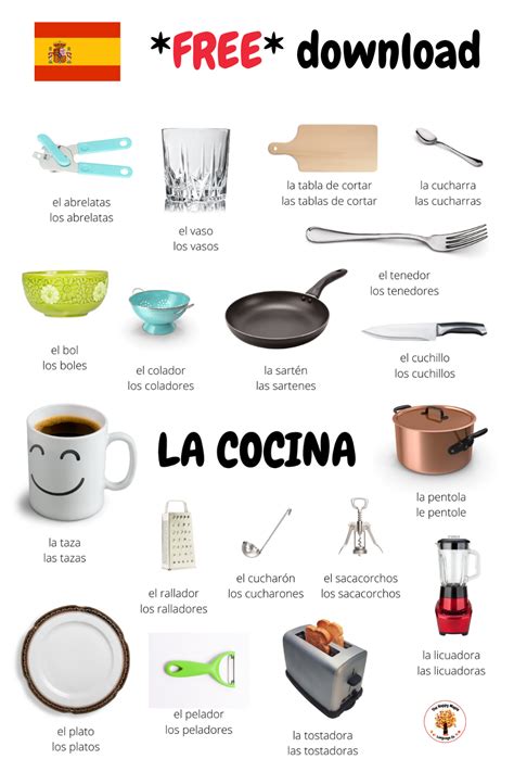 This Spanish Kitchen La Cocina Picture Vocabulary Sheet Has Lots Of
