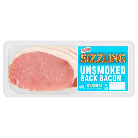 Direct Table Sizzling 8 Unsmoked Back Bacon Rashers 250g Bestway
