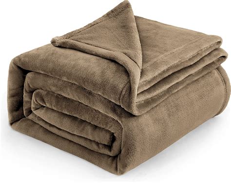 Bedsure Fleece Blankets King Size Taupe Bed Blanket Soft