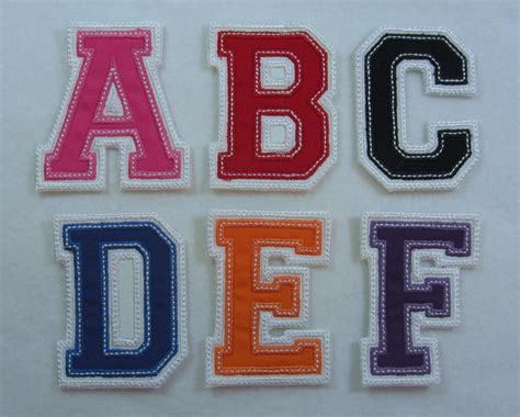 4 Inch Double Varsity Lettermonogram Fabric Embroidered Iron Etsy