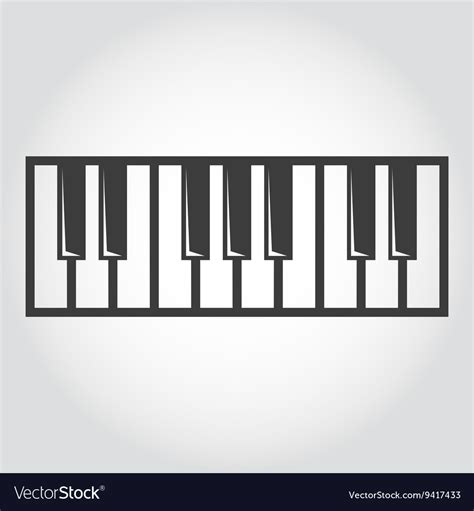 Black piano key icon Royalty Free Vector Image