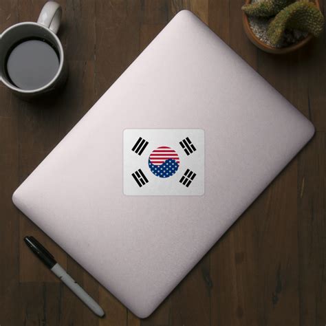 Korean American Flag Korea Sticker Teepublic Au