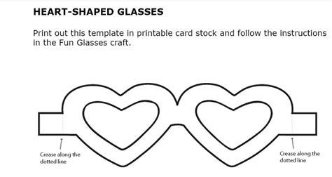Heart Glasses Template Free Kids Crafts