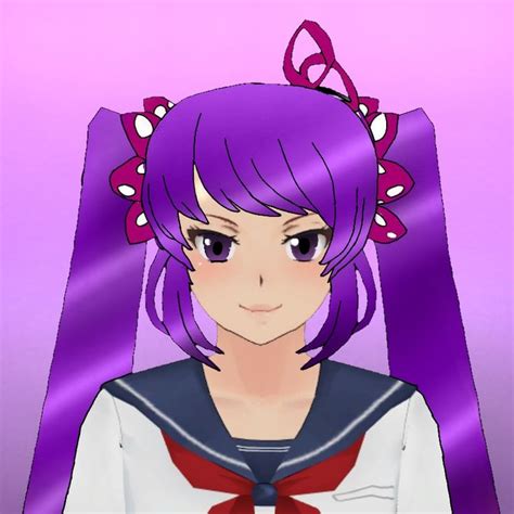 Osana Najimi With Purple Hair And Eyes Yandere Yandere Simulator