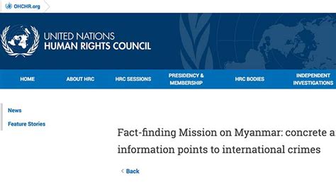 Fact Finding Mission On Myanmar Concrete And Overwhelming Information Points To International