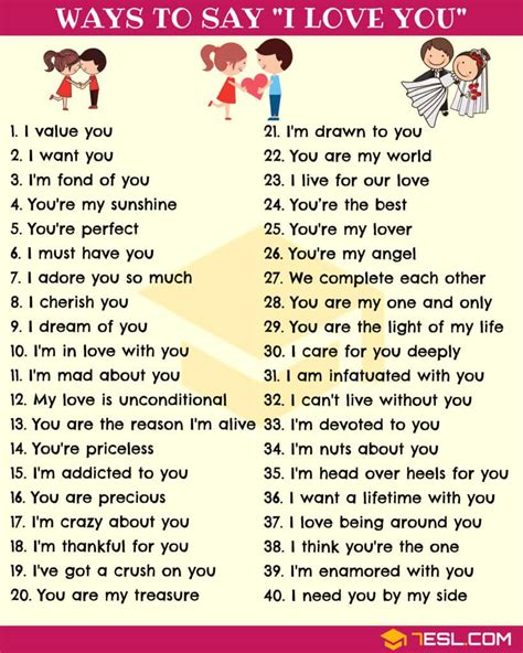 150 Cute Ways To Say I Love You In English • 7esl