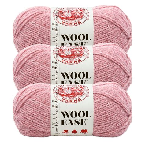 Lion Brand Yarn Wool Ease Rose Heather Wool Blend Medium Acrylic Wool