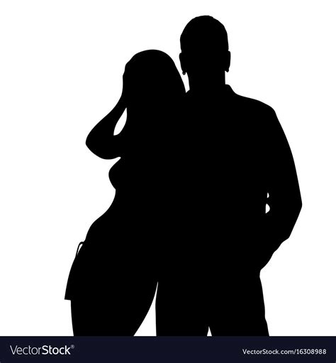 Couple Silhouette Love In Black Color Royalty Free Vector