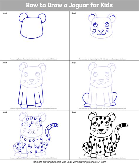 How To Draw A Jaguar For Kids Printable Step By Step Drawing Sheet