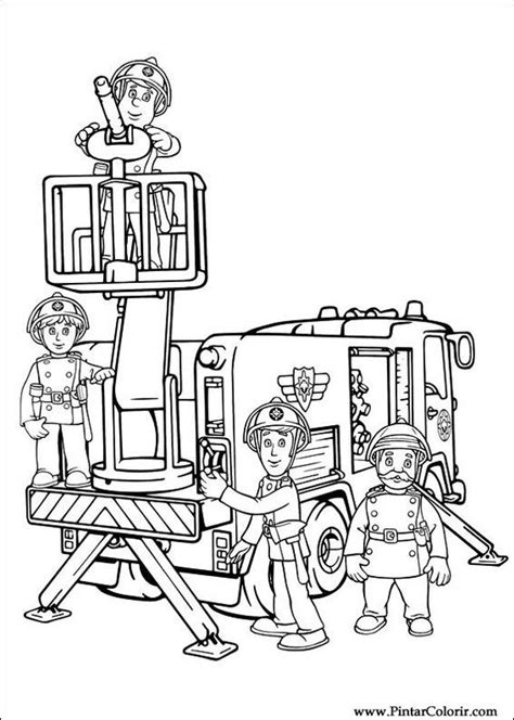 Tekenen voor afdrukken voor kids 31. Brandweerman Sam kleurplaat - Thema brandweer kleuters ...