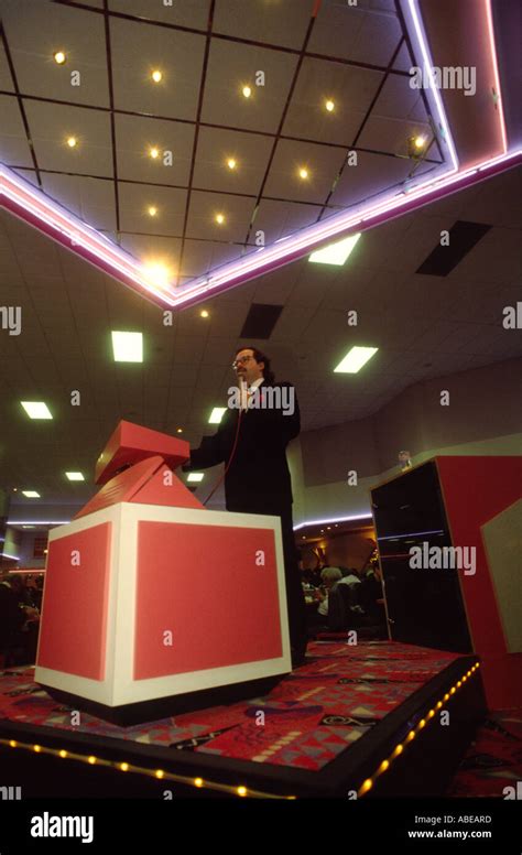 Bingo Caller At A Bingo Hall In South London Stock Photo Alamy