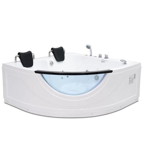Of course i'd just have the electrician do it all. Northeastern Bath 59-in White Acrylic Corner Center Drain ...