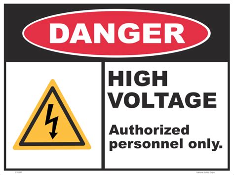 Electrical Danger Signs High Voltage National Safety Signs