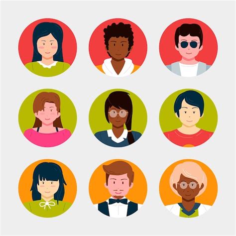 Premium Vector Hand Drawn Different People Icons Pack