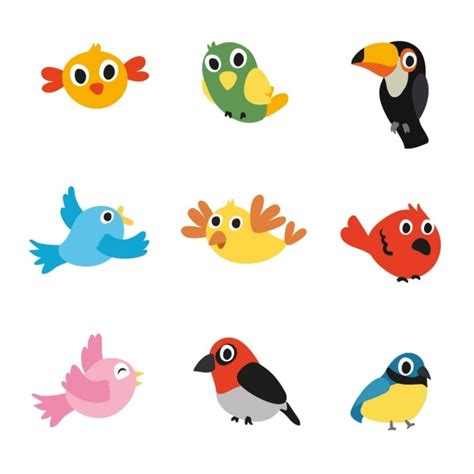 Coloured Birds Collection Stock Image Everypixel