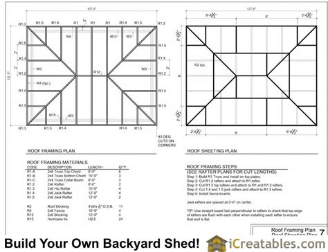 I've got you covered with step by step plans, 3d. 10x16 Hip Roof Shed Plans roof framing | Hip roof design ...