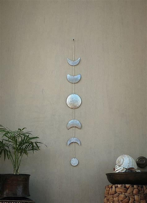 Decorative mirrors can easily reflect the surrounding light and make your home feel brighter and more spacious. Moon Phases Wall Hanging Silver Full Moon Wall Decor Moon Wall Art - Moon Child - Lunar - Moon ...