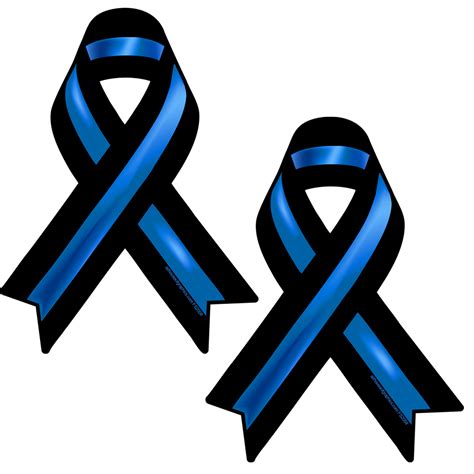 Thin Blue Line Ribbon Stickers 2 Pack Az House Of Stickers