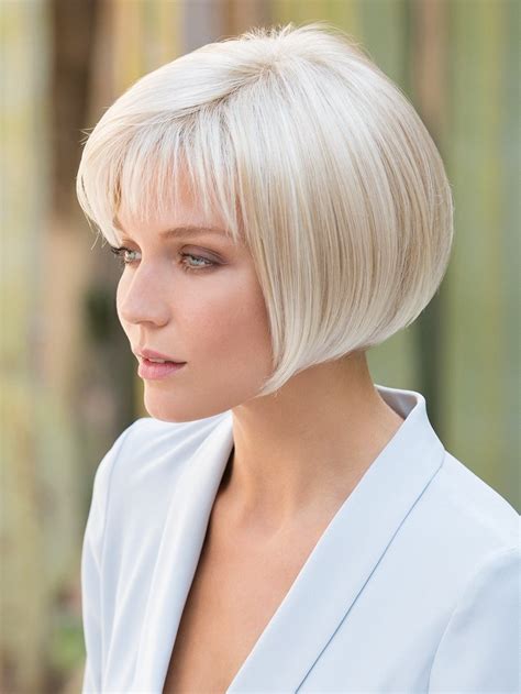 Smooth Chin Length Grey Bob Wig With Fringe Synthetic Hair Chin Length Wigs Capless Wigs Bob