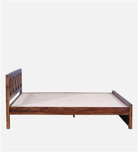 Buy Kryss Sheesham Wood King Size Bed In Provincial Teak Finish By Woodsworth Online