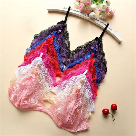 2019 Bralette Sexy Bras For Women Wire Free Lace Girl Floral Underwear Back Closure Halter
