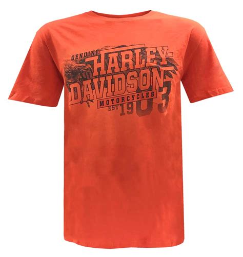Harley Davidson Mens Engraved Short Sleeve Chest Pocket T Shirt