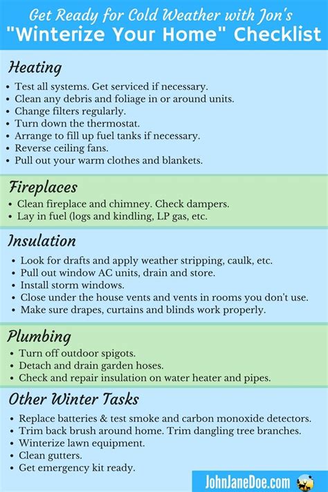 Get Ready For Cold Weather With Jons Winterize Your Home Checklist Home Maintenance