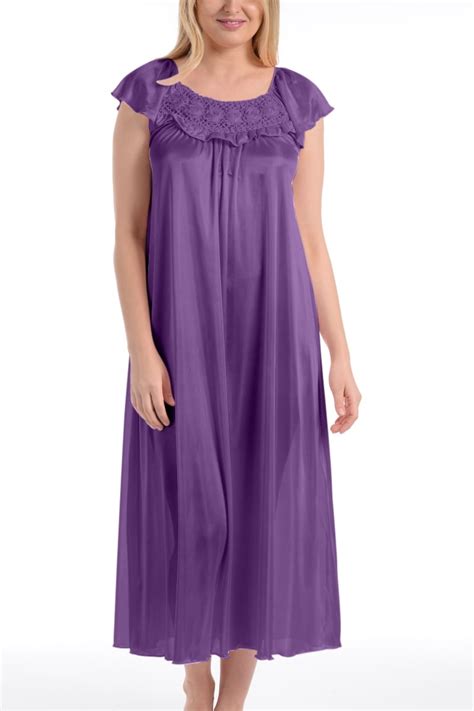ezi ezi women s satin silk ruffle nightgown