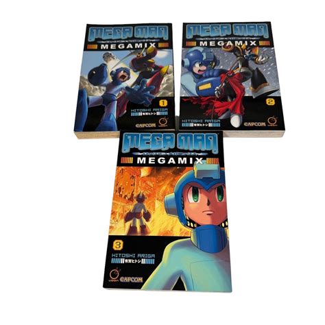 Mega Man Megamix Volume 1 3 Complete Set Paperback Books Manga Hitoshi