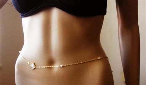 24k Gold Plated Belly Chain Body Jewelry Waist Chain Gold Etsy Canada