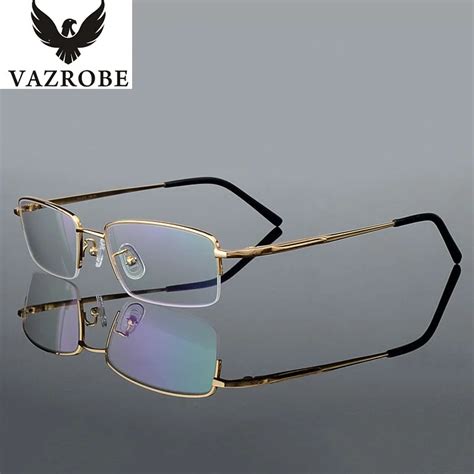 vazrobe high end 8g semi rimless pure titanium eyeglasses frame men slim eye glasses frames