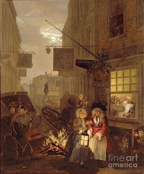 The Four Times Of Day Night 1736 Painting By William Hogarth