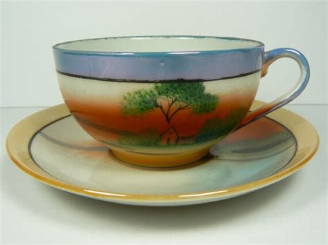 Chikaramachi Hand Painted Cup And Saucer Porcelain Japan Etsy