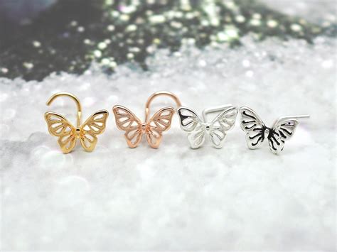 Butterfly Nose Stud Big Large Outstanding Nose Ring Animal Etsy