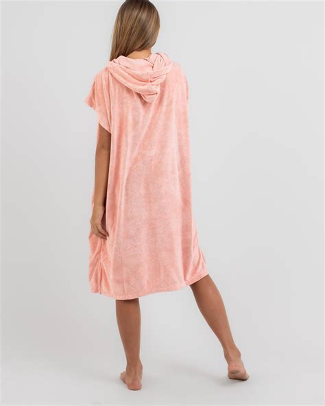 Rip Curl Girls Hooded Towel In Shell Coral FREE Shipping Easy