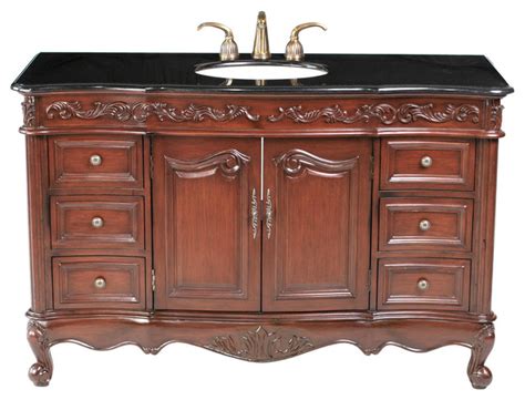 Victorian vanities with royal style. 56" Princeton Single Sink Bathroom Vanity with Black ...